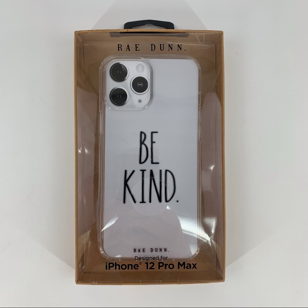 Rae Dunn NWT 'BE KIND' iPhone 12 Pro Max Clear Hard Shell Case